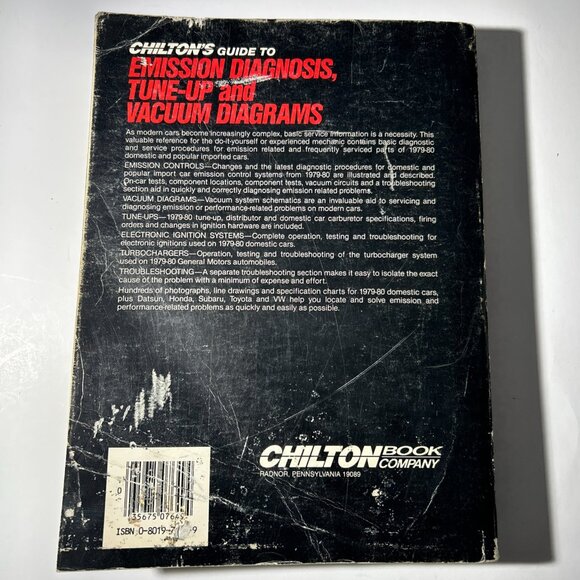 Chiltons Guide to Emission Diagnosis Tune-Up Vacuum Diagrams 1979-1980 Repair - Picture 2 of 11